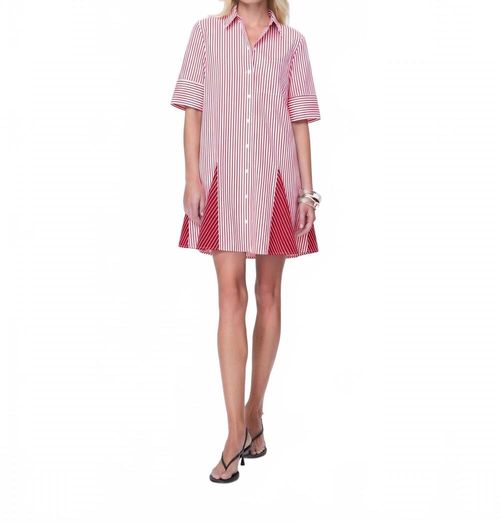 NEW THEO THE LABEL echo mix stripe shirtdess in hypernova